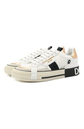 Женские кожаные кеды custom 2.zero DOLCE & GABBANA белого цвета по цене 66800 руб., арт. CK1863/A0222 | Фото 1 Женские кожаные кеды custom 2.zero DOLCE & GABBANA белого цвета, арт. CK1863/A0222 | Фото 1