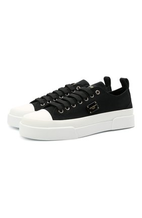 Женские комбинированные кеды portofino light DOLCE & GABBANA черного цвета по цене 47500 руб., арт. CK1886/A0522 | Фото 1 Женские комбинированные кеды portofino light DOLCE & GABBANA черного цвета, арт. CK1886/A0522 | Фото 1