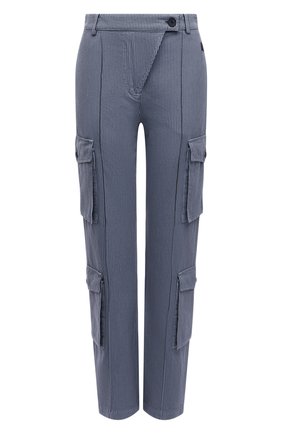 Женские хлопковые брюки KENZO голубого цвета по цене 49850 руб., арт. FB52PA0329CF | Фото 1 Женские хлопковые брюки KENZO голубого цвета, арт. FB52PA0329CF | Фото 1
