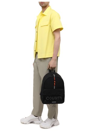 Мужской текстильный рюкзак MARCELO BURLON черного цвета, арт. CMNB018S21FAB001 | Фото 2 (Материал: Текстиль; Размер: large; Стили: Кэжуэл)