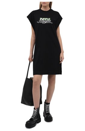 Женское хлопковое платье MSGM черного цвета по цене 23800 руб., арт. 3042MDA173 217498 | Фото 2 Женское хлопковое платье MSGM черного цвета, арт. 3042MDA173 217498 | Фото 2