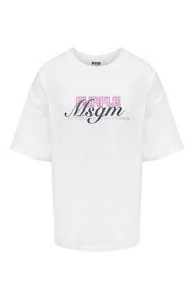 Женская хлопковая футболка MSGM белого цвета по цене 15600 руб., арт. 3042MDM205 217498 | Фото 1 Женская хлопковая футболка MSGM белого цвета, арт. 3042MDM205 217498 | Фото 1