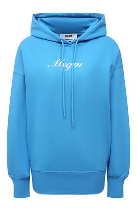 Женский хлопковое худи MSGM голубого цвета по цене 21050 руб., арт. 3042MDM208 217499 | Фото 1 Женский хлопковое худи MSGM голубого цвета, арт. 3042MDM208 217499 | Фото 1
