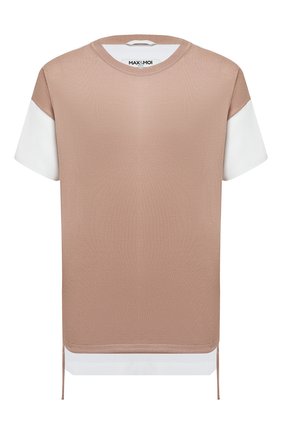 Женская шерстяная футболка MAX&MOI бежевого цвета по цене 32550 руб., арт. E21PERINA | Фото 1 Женская шерстяная футболка MAX&MOI бежевого цвета, арт. E21PERINA | Фото 1