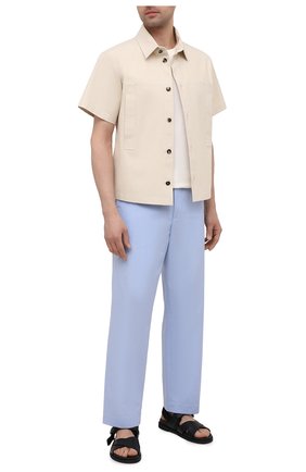 Мужские хлопковые брюки DRIES VAN NOTEN голубого цвета по цене 43350 руб., арт. 211-20930-2228 | Фото 2 Мужские хлопковые брюки DRIES VAN NOTEN голубого цвета, арт. 211-20930-2228 | Фото 2