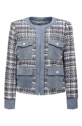 Женский хлопковый жакет ALICE + OLIVIA голубого цвета по цене 69100 руб., арт. CC103007209 | Фото 1 Женский хлопковый жакет ALICE + OLIVIA голубого цвета, арт. CC103007209 | Фото 1