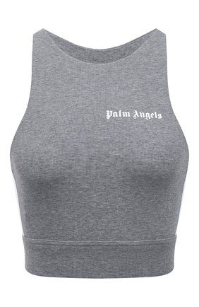 Женский хлопковый топ PALM ANGELS серого цвета по цене 15600 руб., арт. PWV0001S21FAB0010801 | Фото 1 Женский хлопковый топ PALM ANGELS серого цвета, арт. PWV0001S21FAB0010801 | Фото 1
