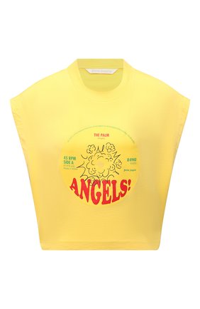 Женский хлопковый топ PALM ANGELS желтого цвета по цене 18150 руб., арт. PWAA038S21JER0021825 | Фото 1 Женский хлопковый топ PALM ANGELS желтого цвета, арт. PWAA038S21JER0021825 | Фото 1