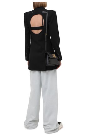Женский жакет OFF-WHITE черного цвета по цене 141500 руб., арт. 0WDB314S21FAB001 | Фото 2 Женский жакет OFF-WHITE черного цвета, арт. 0WDB314S21FAB001 | Фото 2 (Материал внешний: Синтетический материал, Шерсть; Случай: Вечерний; Материал подклада: Вискоза; Длина (для топов): Удлиненные; Женское Кросс-КТ: Жакет-одежда; 1-2-бортные: Однобортные; Рукава: Длинные; Стили: Гламурный)