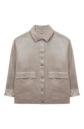 Детский льняная куртка BRUNELLO CUCINELLI золотого цвета по цене 92350 руб., арт. BH1690461C | Фото 1 Детский льняная куртка BRUNELLO CUCINELLI золотого цвета, арт. BH1690461C | Фото 1 (Материал внешний: Лен; Материал подклада: Синтетический материал; Рукава: Длинные; Ростовка одежда: 12 лет | 152 см, 13 - 15 лет | 158 см)