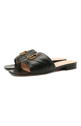 Женские кожаные шлепанцы jolie GUCCI черного цвета по цене 56250 руб., арт. 646169/BK060 | Фото 1 Женские кожаные шлепанцы jolie GUCCI черного цвета, арт. 646169/BK060 | Фото 1