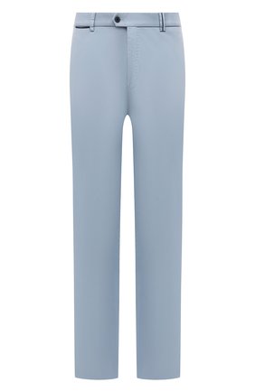 Мужские хлопковые брюки HILTL голубого цвета, арт. 73295/60-70 | Фото 1 (Стили: Кэжуэл; Случай: Повседневный; Материал внешний: Хлопок; Силуэт М (брюки): Чиносы; Длина (брюки, джинсы): Стандартные; Big sizes: Big Sizes)