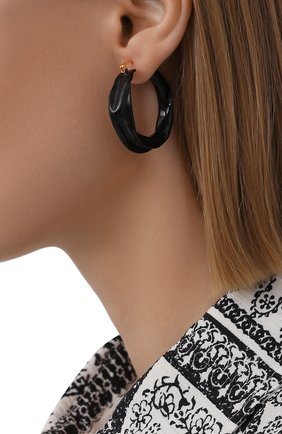 Женские серьги JIL SANDER черного цвета по цене 25200 руб., арт. JSWS837161/WSS79007 | Фото 2 Женские серьги JIL SANDER черного цвета, арт. JSWS837161/WSS79007 | Фото 2