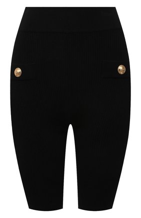 Женские шорты из вискозы BALMAIN черного цвета по цене 84400 руб., арт. VF0PB015/K211 | Фото 1 Женские шорты из вискозы BALMAIN черного цвета, арт. VF0PB015/K211 | Фото 1