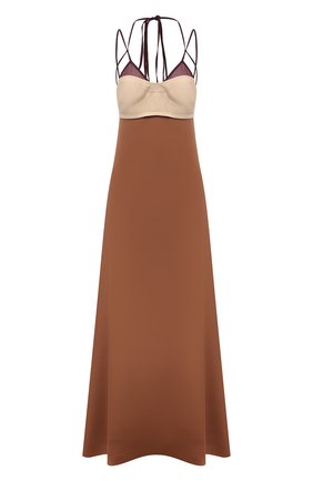 Женское шелковое платье VICTORIA BECKHAM коричневого цвета по цене 169000 руб., арт. 1221WDR002644A | Фото 1 Женское шелковое платье VICTORIA BECKHAM коричневого цвета, арт. 1221WDR002644A | Фото 1