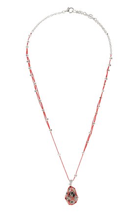 Женская кулон на цепочке BOTTEGA VENETA красного цвета по цене 104000 руб., арт. 651098/VE3F3 | Фото 1 Женская кулон на цепочке BOTTEGA VENETA красного цвета, арт. 651098/VE3F3 | Фото 1 (Материал: Серебро)