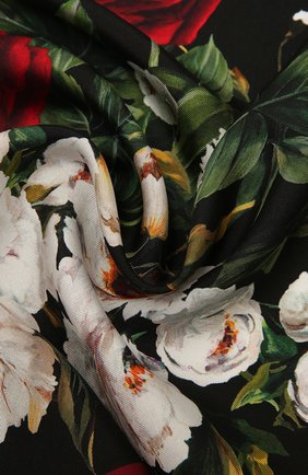 Женский шелковый платок DOLCE & GABBANA черного цвета по цене 18400 руб., арт. FN093R/GDW16 | Фото 2 Женский шелковый платок DOLCE & GABBANA черного цвета, арт. FN093R/GDW16 | Фото 2