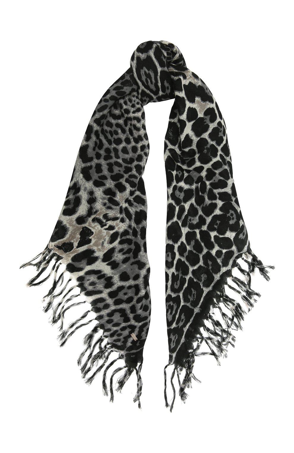 Женская шерстяная шаль SAINT LAURENT серого цвета, арт. 498939/3Y044 | Фото 1 (Материал: Текстиль, Шерсть)