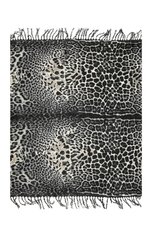 Женская шерстяная шаль SAINT LAURENT серого цвета, арт. 498939/3Y044 | Фото 4 (Материал: Текстиль, Шерсть)