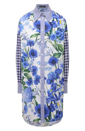Женская хлопковая рубашка DOLCE & GABBANA голубого цвета по цене 131500 руб., арт. I5598W/GDZAM | Фото 1 Женская хлопковая рубашка DOLCE & GABBANA голубого цвета, арт. I5598W/GDZAM | Фото 1