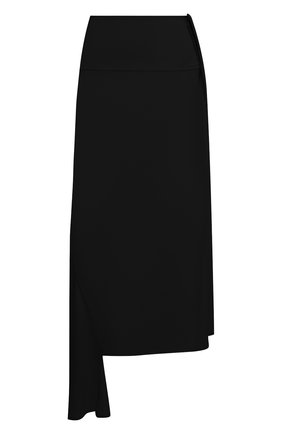 Женская юбка из вискозы и шелка JIL SANDER черного цвета, арт. JSWS356205-WS390702 | Фото 1 (Материал подклада: Шелк; Материал внешний: Вискоза; Женское Кросс-КТ: Юбка-одежда; Стили: Романтичный; Длина Ж (юбки, платья, шорты): Миди, Макси)