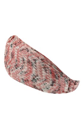 Женская повязка на голову MISSONI розового цвета по цене 25750 руб., арт. MDS00097/BR00DY | Фото 2 Женская повязка на голову MISSONI розового цвета, арт. MDS00097/BR00DY | Фото 2 (Материал: Текстиль, Вискоза)