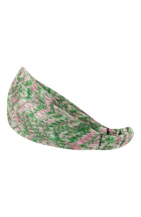 Женская повязка на голову MISSONI зеленого цвета по цене 22450 руб., арт. MDS00097/BR00DY | Фото 2 Женская повязка на голову MISSONI зеленого цвета, арт. MDS00097/BR00DY | Фото 2