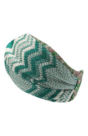 Женская повязка на голову MISSONI зеленого цвета по цене 26950 руб., арт. MDS00385/BR00DY | Фото 2 Женская повязка на голову MISSONI зеленого цвета, арт. MDS00385/BR00DY | Фото 2