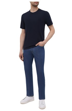Мужская хлопковая футболка ASPESI темно-синего цвета, арт. S1 A 3107 A335 | Фото 2 (Рукава: Короткие; Материал внешний: Хлопок; Принт: Без принта; Стили: Кэжуэл; Длина (для топов): Стандартные)