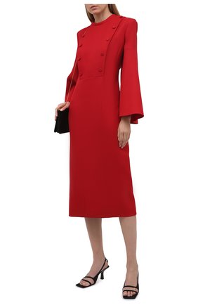 Женское шерстяное платье FENDI красного цвета по цене 219500 руб., арт. FDB591 AC4G | Фото 2 Женское шерстяное платье FENDI красного цвета, арт. FDB591 AC4G | Фото 2