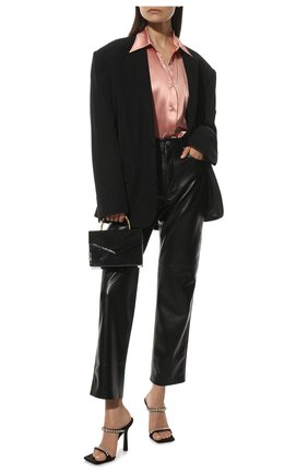 Женские текстильные мюли VERSACE черного цвета по цене 68750 руб., арт. DST6530/DRA67 | Фото 2 Женские текстильные мюли VERSACE черного цвета, арт. DST6530/DRA67 | Фото 2 (Материал внешний: Текстиль; Материал внутренний: Натуральная кожа; Каблук высота: Высокий; Подошва: Плоская; Каблук тип: Шпилька)