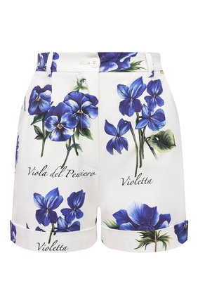 Женские хлопковые шорты DOLCE & GABBANA голубого цвета по цене 75600 руб., арт. I3C27W/GDZAH | Фото 1 Женские хлопковые шорты DOLCE & GABBANA голубого цвета, арт. I3C27W/GDZAH | Фото 1