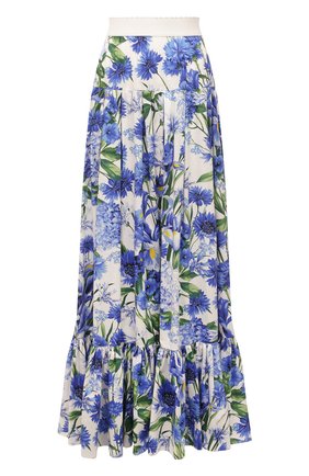 Женская хлопковая юбка DOLCE & GABBANA голубого цвета по цене 119500 руб., арт. I4I85W/GDZAR | Фото 1 Женская хлопковая юбка DOLCE & GABBANA голубого цвета, арт. I4I85W/GDZAR | Фото 1 (Женское Кросс-КТ: Юбка-одежда; Материал внешний: Хлопок; Стили: Романтичный; Длина Ж (юбки, платья, шорты): Макси)