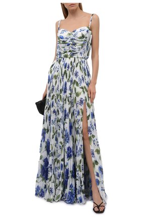 Женское платье DOLCE & GABBANA голубого цвета по цене 521000 руб., арт. I6AE6W/GDZAW | Фото 2 Женское платье DOLCE & GABBANA голубого цвета, арт. I6AE6W/GDZAW | Фото 2