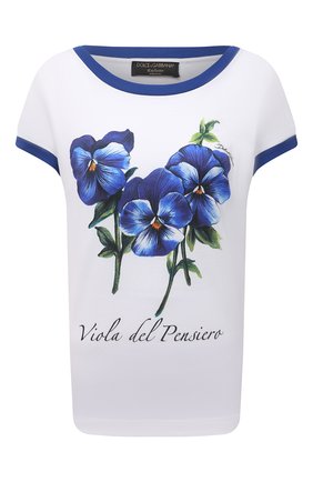 Женская хлопковая футболка DOLCE & GABBANA голубого цвета по цене 58000 руб., арт. I8AAGW/HI7MD | Фото 1 Женская хлопковая футболка DOLCE & GABBANA голубого цвета, арт. I8AAGW/HI7MD | Фото 1