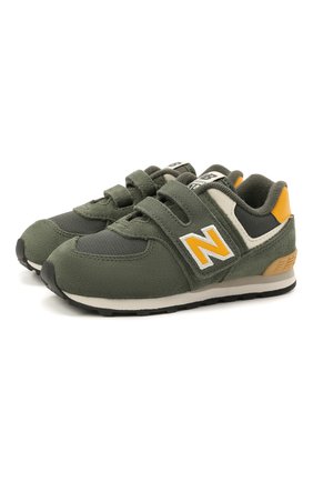 Детские кроссовки 574 hook and loop NEW BALANCE хаки цвета по цене 5410 руб., арт. IV574MP2/M | Фото 1 Детские кроссовки 574 hook and loop NEW BALANCE хаки цвета, арт. IV574MP2/M | Фото 1