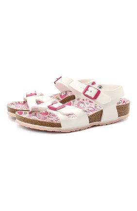 Детские босоножки BIRKENSTOCK белого цвета по цене 5830 руб., арт. 1018870 | Фото 1 Детские босоножки BIRKENSTOCK белого цвета, арт. 1018870 | Фото 1 (Материал внешний: Экокожа)