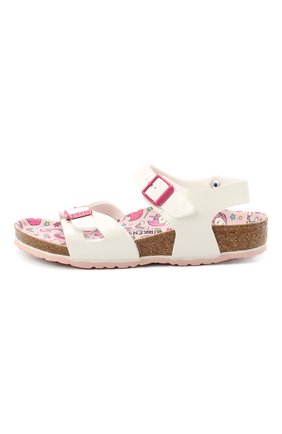 Детские босоножки BIRKENSTOCK белого цвета по цене 5830 руб., арт. 1018870 | Фото 2 Детские босоножки BIRKENSTOCK белого цвета, арт. 1018870 | Фото 2 (Материал внешний: Экокожа)