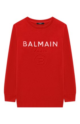 Детский хлопковый свитшот BALMAIN красного цвета по цене 25800 руб., арт. 6O4680 | Фото 1 Детский хлопковый свитшот BALMAIN красного цвета, арт. 6O4680 | Фото 1 (Рукава: Длинные; Мальчики Кросс-КТ: Толстовка-одежда, Свитшот-одежда; Материал внешний: Хлопок; Региональные ограничения белый список (Axapta Mercury): RU; Ростовка одежда: 10 - 11 лет | 140 - 146см, 12 лет | 152 см, 13 - 15 лет | 158 см, 16 лет | 164 см, 8 лет | 128 см)