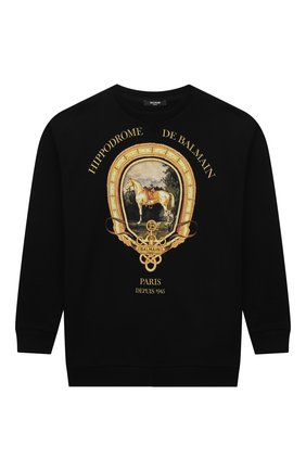 Детский хлопковый свитшот BALMAIN черного цвета по цене 25350 руб., арт. 6O4650 | Фото 1 Детский хлопковый свитшот BALMAIN черного цвета, арт. 6O4650 | Фото 1 (Материал внешний: Хлопок; Мальчики Кросс-КТ: Толстовка-одежда; Рукава: Длинные; Ростовка одежда: 10 - 11 лет | 140 - 146см, 12 лет | 152 см, 13 - 15 лет | 158 см, 16 лет | 164 см, 8 лет | 128 см)