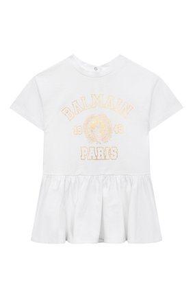 Женский хлопковое платье BALMAIN белого цвета по цене 21250 руб., арт. 6O1861 | Фото 1 Женский хлопковое платье BALMAIN белого цвета, арт. 6O1861 | Фото 1