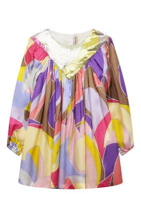 Детское платье EMILIO PUCCI разноцветного цвета по цене 56100 руб., арт. 9O1220 | Фото 1 Детское платье EMILIO PUCCI разноцветного цвета, арт. 9O1220 | Фото 1