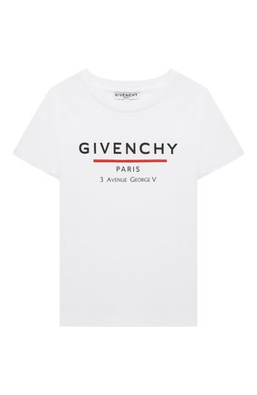 Детская хлопковая футболка GIVENCHY белого цвета по цене 18200 руб., арт. H25253 | Фото 1 Детская хлопковая футболка GIVENCHY белого цвета, арт. H25253 | Фото 1