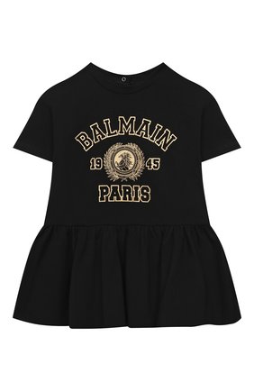 Женский хлопковое платье BALMAIN черного цвета по цене 21250 руб., арт. 6O1861 | Фото 1 Женский хлопковое платье BALMAIN черного цвета, арт. 6O1861 | Фото 1