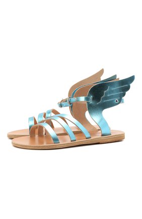Детские кожаные босоножки ANCIENT GREEK SANDALS голубого цвета по цене 13800 руб., арт. IKARIA/METALLIC CELESTE | Фото 1 Детские кожаные босоножки ANCIENT GREEK SANDALS голубого цвета, арт. IKARIA/METALLIC CELESTE | Фото 1