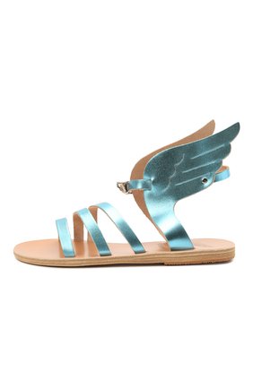 Детские кожаные босоножки ANCIENT GREEK SANDALS голубого цвета по цене 13800 руб., арт. IKARIA/METALLIC CELESTE | Фото 2 Детские кожаные босоножки ANCIENT GREEK SANDALS голубого цвета, арт. IKARIA/METALLIC CELESTE | Фото 2