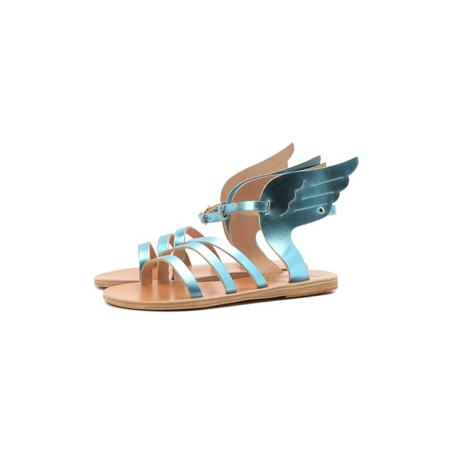 Кожаные босоножки Ancient Greek Sandals IKARIA/METALLIC CELESTE