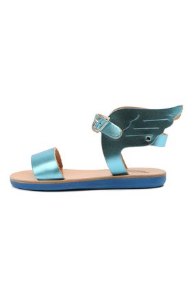 Детские кожаные босоножки ANCIENT GREEK SANDALS голубого цвета по цене 13550 руб., арт. LITTLE IKARIA S0FT/METALLIC CELESTE | Фото 2 Детские кожаные босоножки ANCIENT GREEK SANDALS голубого цвета, арт. LITTLE IKARIA S0FT/METALLIC CELESTE | Фото 2 (Материал внутренний: Натуральная кожа; Материал внешний: Кожа; Региональные ограничения белый список (Axapta Mercury): RU)