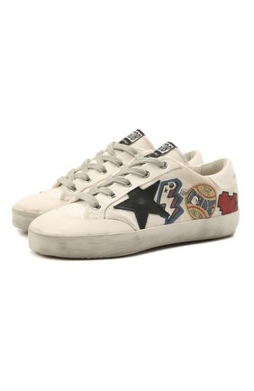 Детские кеды superstar GOLDEN GOOSE DELUXE BRAND белого цвета по цене 24750 руб., арт. GJF00107.F001268 | Фото 1 Детские кеды superstar GOLDEN GOOSE DELUXE BRAND белого цвета, арт. GJF00107.F001268 | Фото 1 (Материал внешний: Текстиль; Материал внутренний: Натуральная кожа; Региональные ограничения белый список (Axapta Mercury): RU; Мальчики Кросс-КТ: Обувь-низкие)