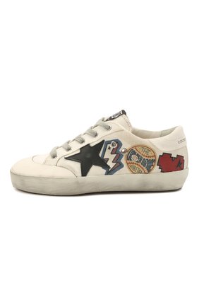 Детские кеды superstar GOLDEN GOOSE DELUXE BRAND белого цвета по цене 28800 руб., арт. GYF00107.F001268 | Фото 2 Детские кеды superstar GOLDEN GOOSE DELUXE BRAND белого цвета, арт. GYF00107.F001268 | Фото 2 (Материал внешний: Текстиль; Материал внутренний: Натуральная кожа; Мальчики Кросс-КТ: Обувь-низкие)
